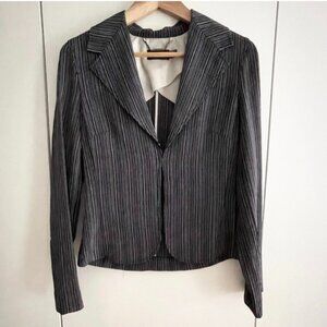 MNG (MANGO) Black Pinstriped Blazer Jacket, Sz 6